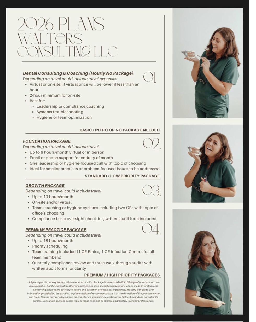 Walters Consulting LLC 2026 Practice Plans